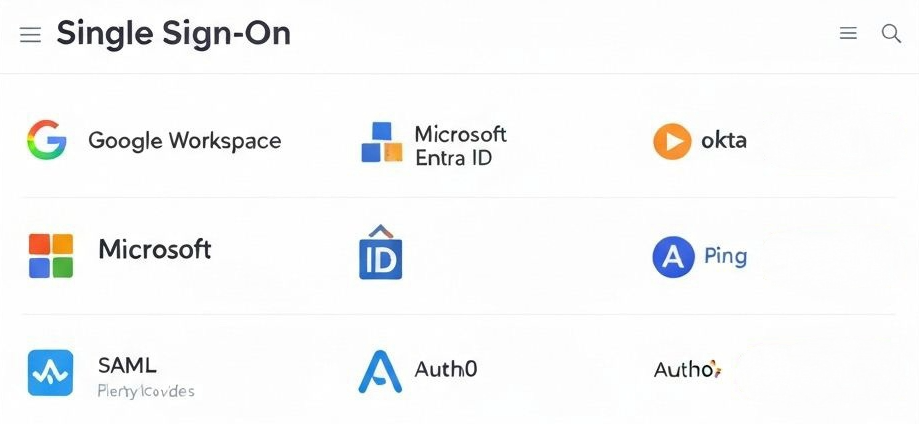 Top Enterprise Identity Providers: Google Workspace, Microsoft Entra ID, Okta, Auth0, Ping Identity, SAML, and OAuth SSO Support
